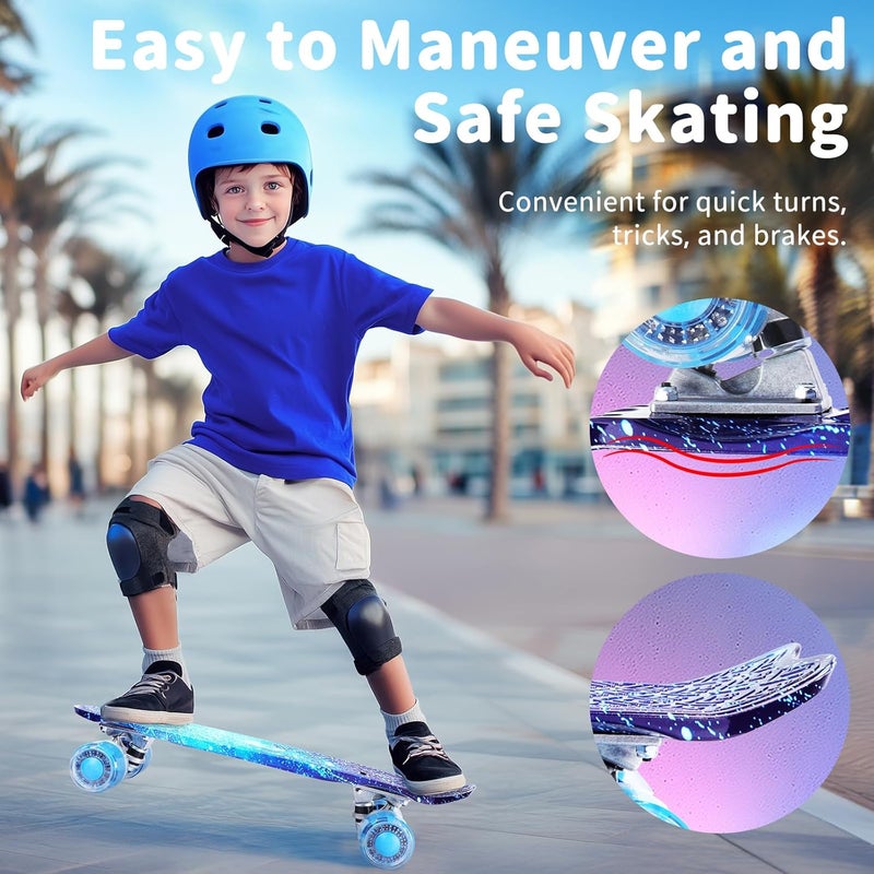 BELEEV 22 inch Skateboards for Kids, Cruiser Skateboard for Beginners Girls Boys Teens Adults, Mini Skateboards Classic Complete Skate Board with Skate T-Tool, Max Load 220 LBS - Image 4